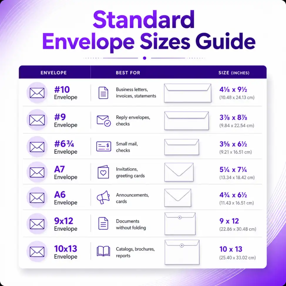 Gudie On Standard Envelope Sizes